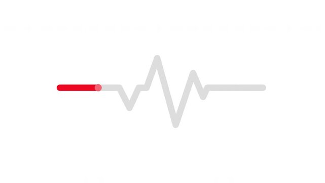 Heartbeat line repeat animation with transparency alpha channel