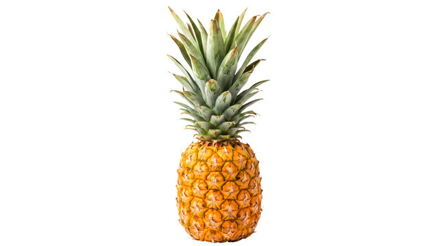 Fresh Tropical Pineapple Fruit Isolated PNG on Transparent Background, Exotic Healthy Food and Nutritious Dessert