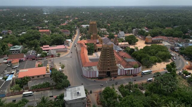 Aerial View of Nallur Kandaswamy Kovil Temple Jaffna Sri Lanka