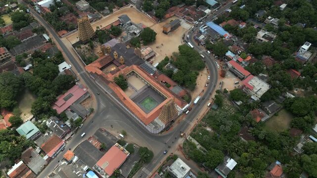 Aerial View of Nallur Kandaswamy Kovil Temple Jaffna Sri Lanka