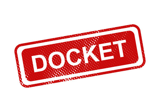 Red vintage docket stamp with text illustration