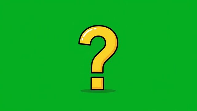 Cartoon question mark animation chroma key