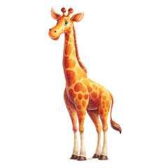 Giraffe standing alone looking sideways. © siti