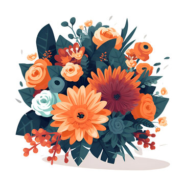 Vibrant Autumnal Flower Bouquet. A Stunning Floral Arrangement