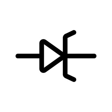 Electronic Zener Diode Circuit Symbol Vector Illustration.