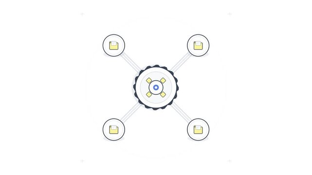 Central hub gathers data documents into a unified network system for efficient information processing