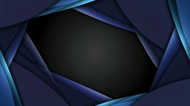 黒曜石とダークネイビーが重なり中央から光が広がる抽象背景