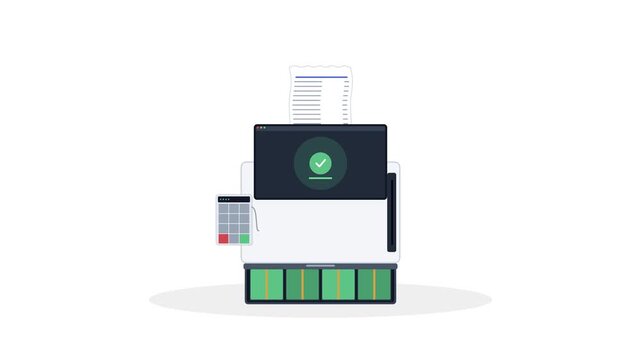 Point of sale terminal processing contactless credit card payment and printing receipt in a sequence of business transaction steps