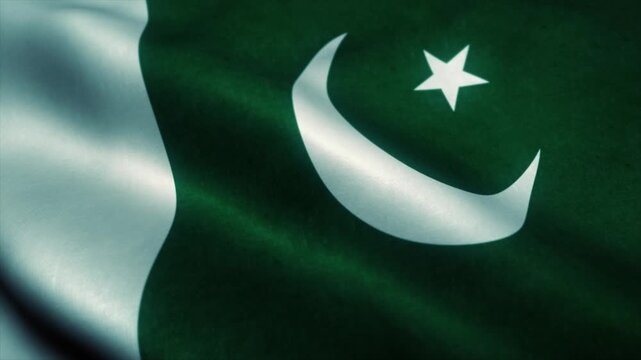 Beautiful Pakistan flag waving