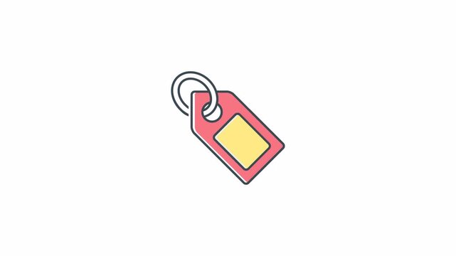 Minimalist Pink Key Tag Icon Animation.