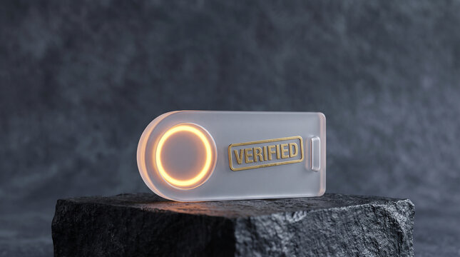 Futuristic smart ring wearable device glowing on dark stone background