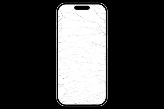 phone on a black background in JPEG format with a broken glass effect