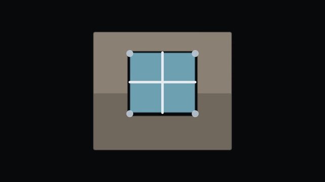 Window Frame Installation Animated Construction Icon