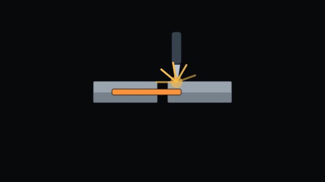 Welding Steel Beam Animated Construction Icon