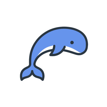 Blue whale cartoon illustration