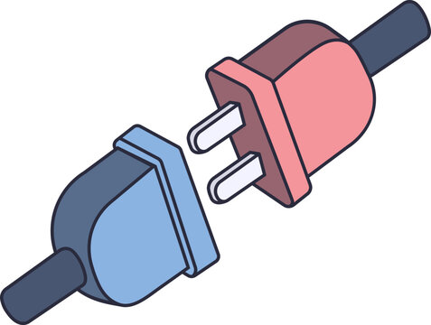 Power cord connecting plug and socket, symbolizing electrical connection and energy