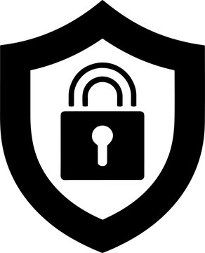 Security shield with a closed padlock icon vector design