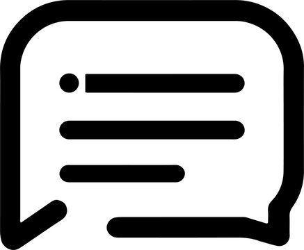 Chat bubble containing bullet point list text lines icon vector design