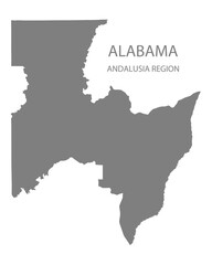 Fototapeta premium Andalusia Region Map, Alabama, USA