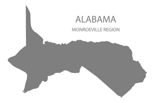 Monroeville Region Map, Alabama, USA
