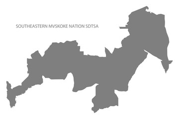 Fototapeta premium Southeastern Mvskoke Nation Sdtsa Map, Alabama, USA