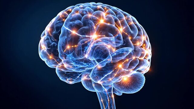 Human Brain Neural Activity and Signaling Medical Animation 4K