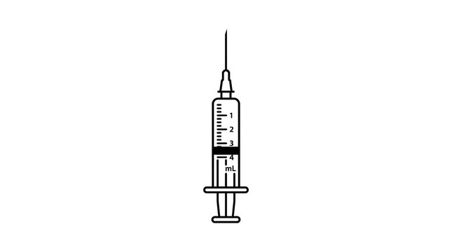 Empty syringe illustration for medical use