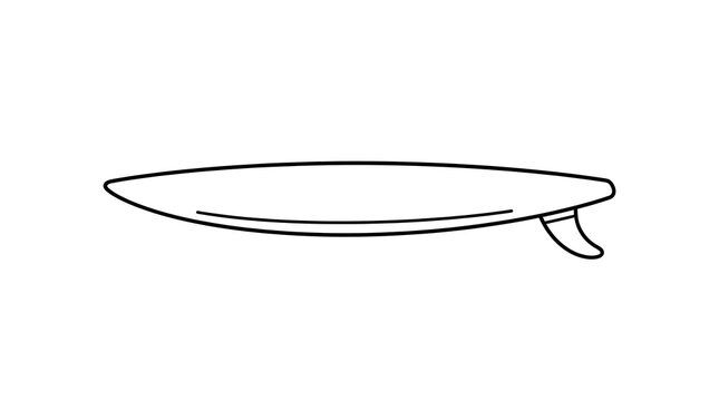 Minimalist surfboard with leash illustration