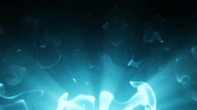 Wisps of blue smoke against a dark black background