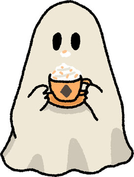 Ghost Drinking Coffee at a Paris Cafe