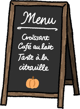 Paris Cafe Menu with French Pastry and Coffee