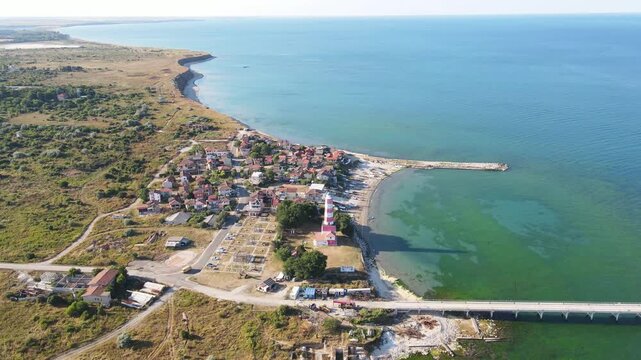 Aerial view of Black sea coast near Shabla cape, Dobrich Region, Bulgaria