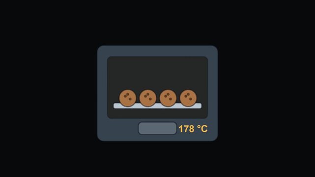 Baking Christmas Cookies in Oven Animated Icon