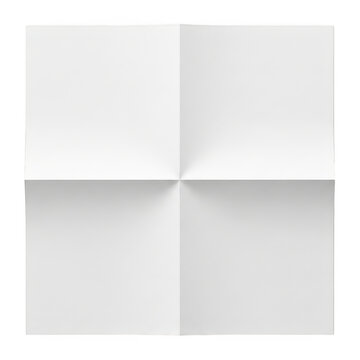 Square paper sheet folded into four equal sections