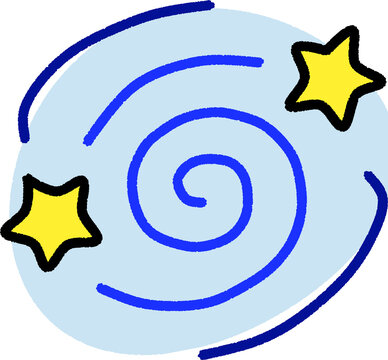 Dizzy spinning spiral symbol with stars, vertigo and confusion concept icon vector illustration