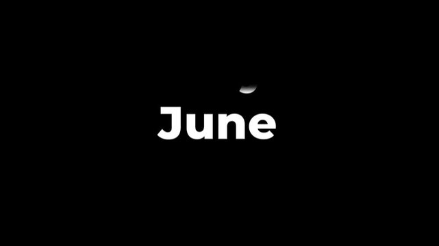 Seamless Loop First Half Year Month Names Counter, Modern Vertical Scrolling January to June Calendar Timeline, Typography Animation Video Overlay