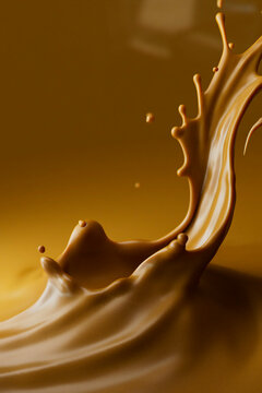 Peanut Butter Splash Wave 3D Render