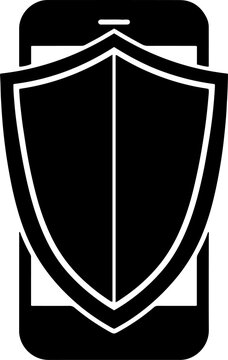 Smartphone ke upar security shield aur protection ka vector design