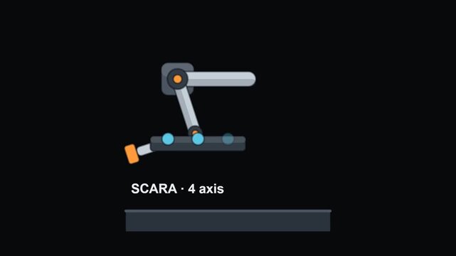 SCARA Robot Arm Animated Technology Icon