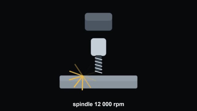 CNC Machining Spindle Animated Icon