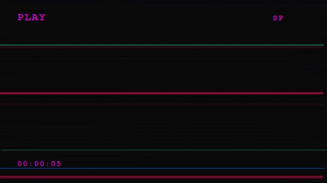 Vintage VHS tape playback screen with digital noise and scanline interference