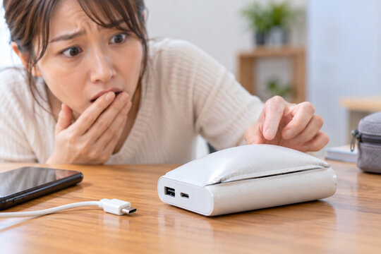 膨張したモバイルバッテリー