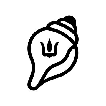 Traditional conch shell shankh vector icon