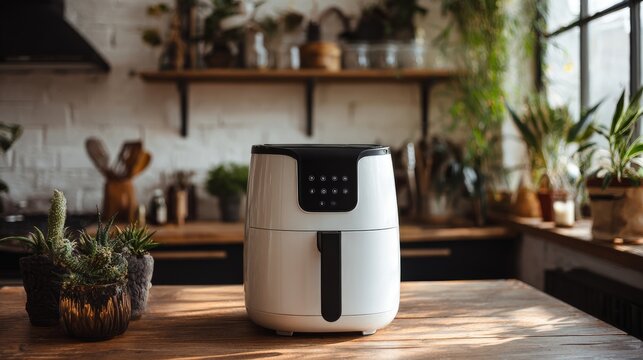 Air fryer in stylish home kitchen
