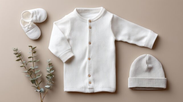 white cotton baby clothes for infant