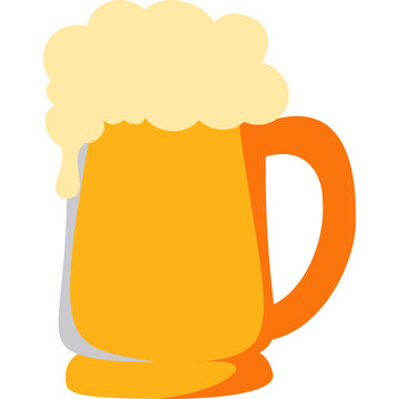 mug of beer with foam flat vector illustration 
