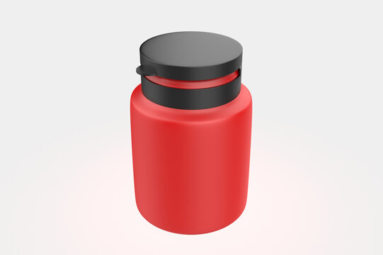 Matte Pills Bottle Mockup. 3d illustration