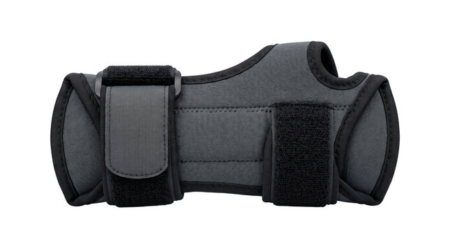 Black orthopedic wrist brace with velcro straps, medical hand support splint for carpal tunnel relief, neoprene compression stabilizer for injury recovery