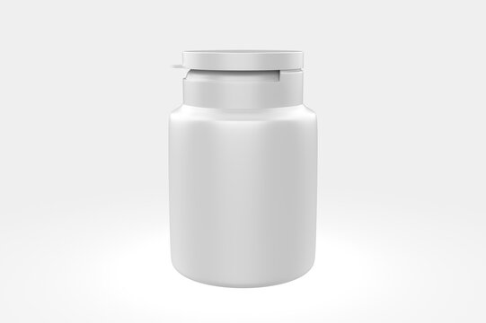 Matte Pills Bottle Mockup. 3d illustration