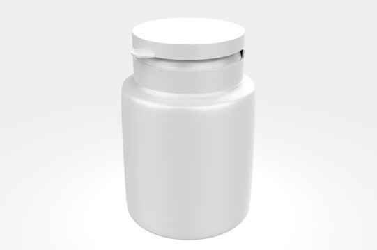 Matte Pills Bottle Mockup. 3d illustration